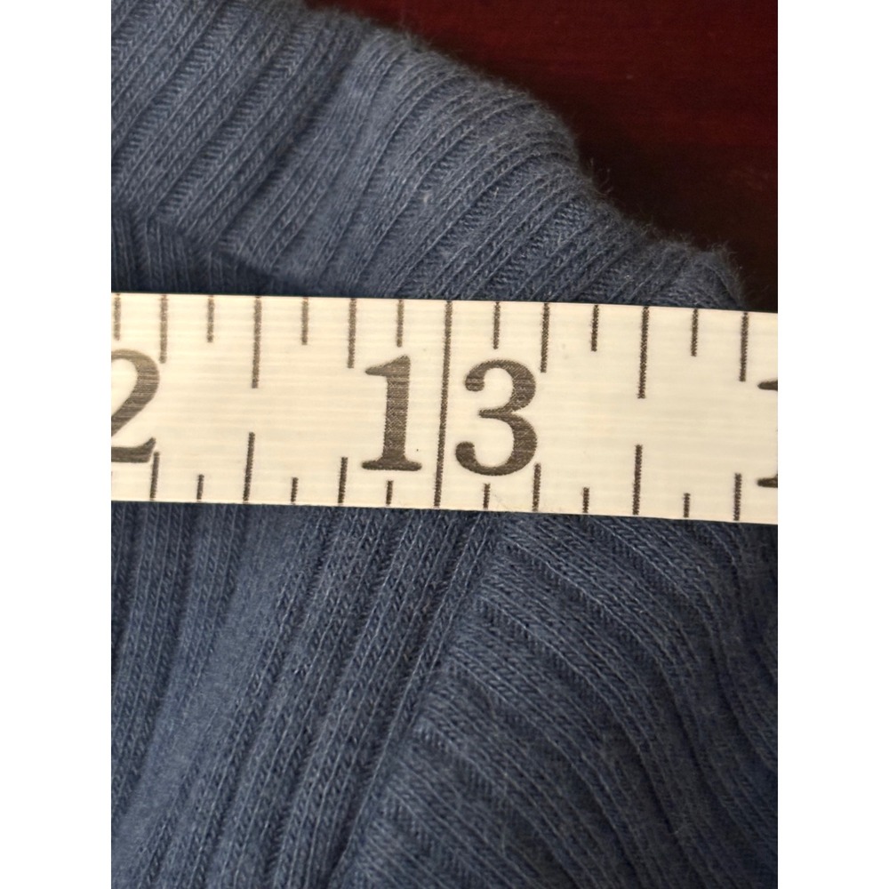 Crewcuts Blue Ribbed Knit Babydoll Dress Long Sleeve  Square Neck ~Girls SZ 12 - Picture 6 of 8